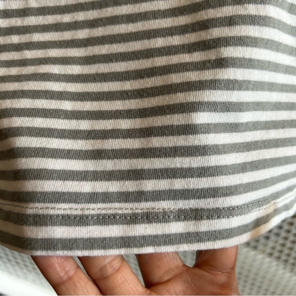 Ella Moss The Perfect Tee Striped Short Sleeve Size Medium in White/Green - Picture 6 of 7
